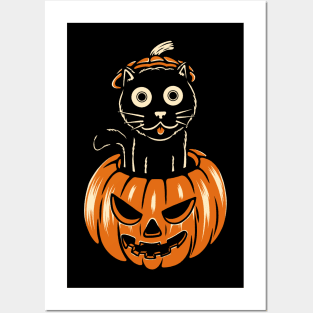 Pumpkin Cat Posters and Art